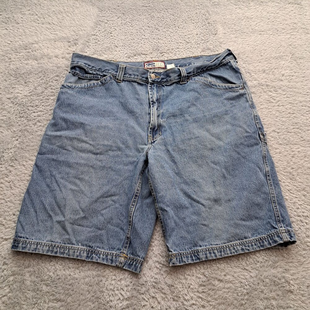 Vintage Old Navy Jean Shorts Size 40 Blue Denim Painter Carpenter Baggy Jorts